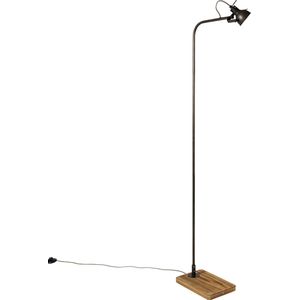 QAZQA reena - Industriele Vloerlamp | Staande Lamp - 1 lichts - H 1500 mm - Zwart - Industrieel - Woonkamer | Slaapkamer