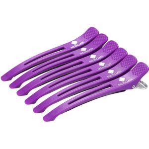 Set van 6 haarspelden, scheidingsclips, haarspelden en stylingclips van kunststof - Paars - Haaraccessoire