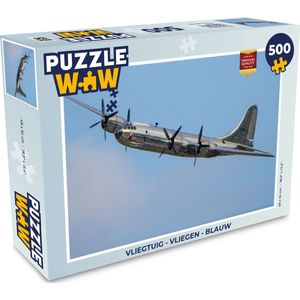 Puzzel Vliegtuig - Vliegen - Blauw - Legpuzzel - Puzzel 500 stukjes