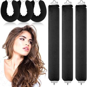 Allecto Plus - Grote Haarspelden Set voor Hittevrije Krullen - DIY Krulset - Lange en Middellange Haar - Zwart