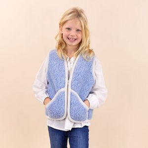 Wollen vestje met rits kids blauw