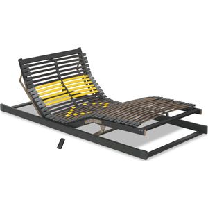 Beter Bed Bossflex 600 Lattenbodem 120 x 210 cm - Elektrisch Verstelbaar - Bedbodem - Draadloos - Max. 120kg - Antraciet/Geel