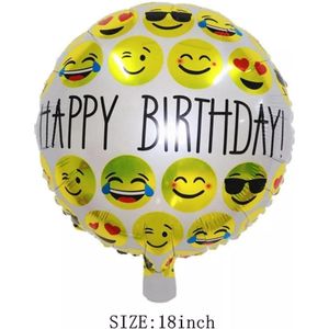 ballon happy birthday smiley- verjaardag ballon