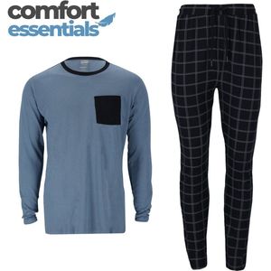 Comfort Essentials - Pyjama Heren - Broek en Shirt - Navy M - Pyama Heren - Huispak - Loungewear - Heren Pyjama Volwassen