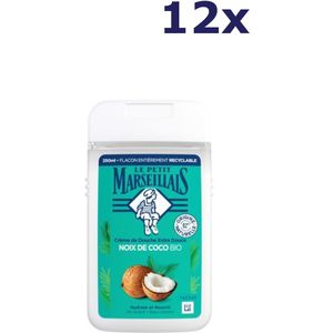 12x Le Petit Marseillais douchegel 250ML Noix de coco BIO