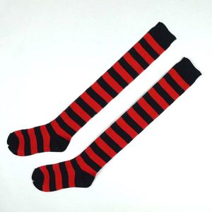 Hoge Sokken Vrouwen - Kousen - Overknee Sokken - Thigh Highs Socks - Knee Socks -65cm-Zwart/Rood