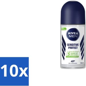 10 x Nivea - Men - Deodorant - Roller - Sensitive Protect - 50 ml - Kamille - Avocado - Deodorant Mannen