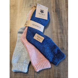 6 Paar - Alpaca Wollen Sokken - Maat 35-38 - Wintersokken - Huissokken - Wandelsokken