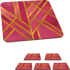 Onderzetters voor glazen - Goud - Design - Luxe - 10x10 cm - Glasonderzetters - 6 stuks