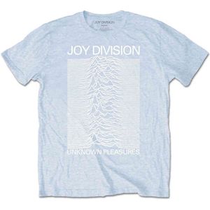 Joy Division - Unknown Pleasures White On Blue Heren T-shirt - 2XL - Blauw