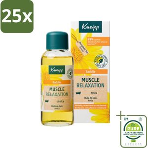 25 x Kneipp - Badolie - Arnica - Voor spieren en gewrichten - 100 ml - Grootverpakking - Arnica Bad - Spierpijn - Gewrichtspijn - Ontspanning - Verlichting
