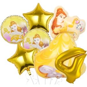 Belle ballon set - Belle en het Beest - 89x64cm - Folie Ballon - Prinses - Themafeest - 4 jaar - Verjaardag - Ballonnen - Versiering - Helium ballon