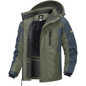 Waterdichte en winddichte heren ski-jack met capuchon en fleecevoering