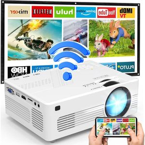 Mini-beamer 5G WiFi 2024 upgrade 9000L draagbare projector - 1080p multimedia buiten bioscoop - HDMI/USB/tv-stick/smartphone/laptop Beamer