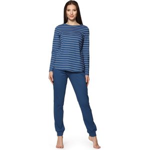 Bellivalini Dames Pyjama - Lange mouwen - Lange broek - Katoen - BLV-BLV50-166-PJ - Noorden Wit - XL