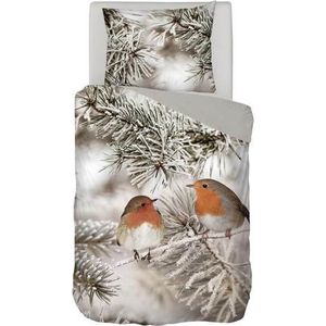 Snoozing Pine - Flanel - Dekbedovertrek - Eenpersoons - 140x200/220 cm + 1 kussensloop 60x70 cm