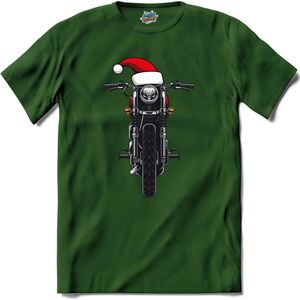Kerst motor - T-Shirt - Heren - Bottle Groen - Maat 3XL