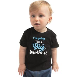 Going to be a big brother cadeau t-shirt zwart voor peuter / kinderen - Aankodiging zwangerschap grote broer 86