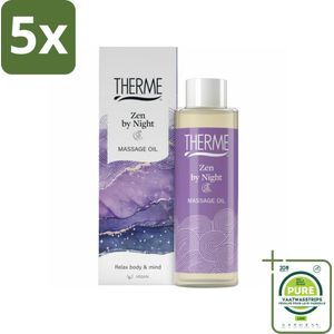 5 x Therme - Zen by Night - Massageolie - Hydraterend - Verzorgend - 125ml - Grootverpakking - Massageolie - Ontspannende Massage - Slaapmassage - Aromatische Olie - Lavendel Olie
