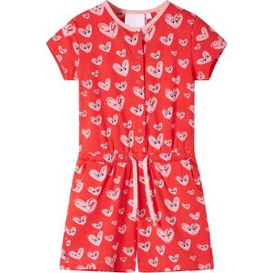 vidaXL-Kinderjumpsuit-hartjesprint-104-rood