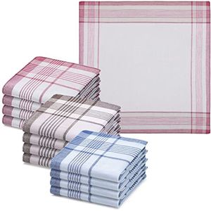 Herbruikbare katoenen zakdoeken 40x40 cm - Set van 12 voor volwassenen - Verkrijgbaar in verschillende kleuren