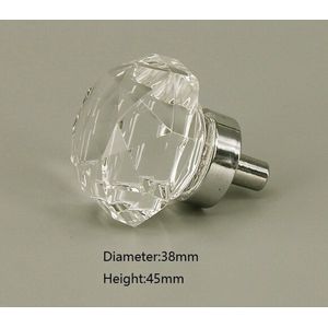 3 Stuks Meubelknop Kristal - Transparant & Zilver - 4.5*3.8 cm - Meubel Handgreep - Knop voor Kledingkast, Deur, Lade, Keukenkast