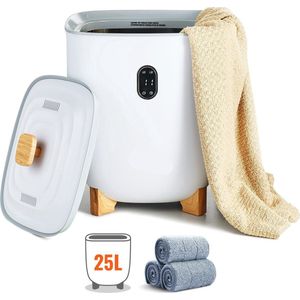 Luxe Handdoekverwarmer - XXL 25L - LED-scherm - Timer - Aromafunctie - Veilig - Duurzaam - Wit - Handdoekrek - Elektrisch - Handdoek Radiator