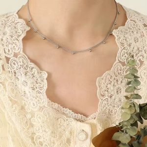 OZ JEWELS Elegant 18K Zilver Plated Choker with Vintage Pearl Detail for Women – Vintage Inspired Pearl Necklace - Roestvrij Staal Dames Sieraad