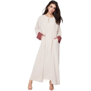Trendyol Steenkleurig Aerobin Abaya/Abaya En Jurk 2-Delig Geweven Pak Tctss24Us00033