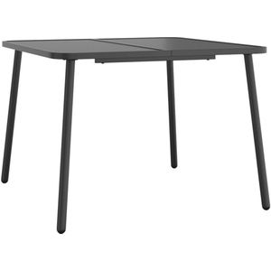 vidaXL - Tuintafel - 100x100x71 - cm - staal - antracietkleurig