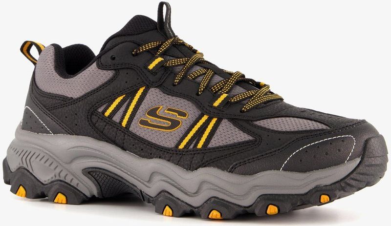 Skechers - Stamina At - Wandelschoenen - Zwart - Synthetisch Duurleer