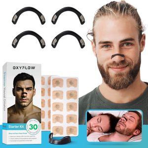 OXYFLOW - Magnetische Neusstrips - 30 dagen incl. 4 spreiders - Anti Snurk - Sporten en Slapen - Neusspreider Set - Snurkbeugel - Neuspleister - Neusclips Tegen Snurken