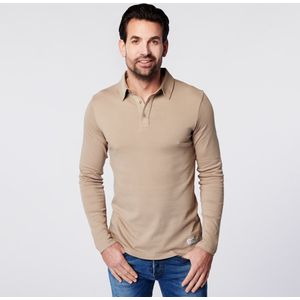 Longsleeve Polo - Sustainable - Sand - Small