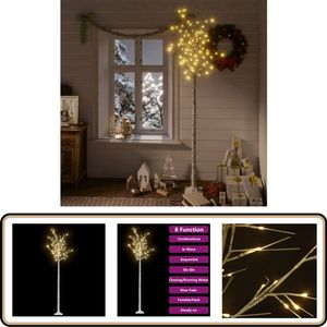 vidaXL Kerstboom Wilg - 200 LED's - 2,2 m - Wit Kunstkerstboom - Kerstdecoratie - Kerstboom - Wilgen Kerstboom - Led Kerstboom