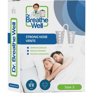 Dr. Breathe Well ™ - 16 Stevige Anti Snurk Neusspreider Buisjes - Maat S - Simply the right choice!
