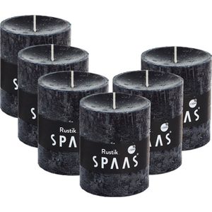 Spaas Rustieke Stompkaarsen 70/80 mm - Ivoor - circa 30u - 6 stuks