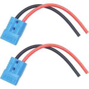 Nieuwe titel: Snelkoppeling Batterijconnector 2 sets (blauw) 120 A 600 V met 6 AWG-kabel 25 cm