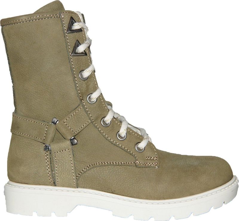 Twins - Hester Hery - Bikerboot - Olive - Leer