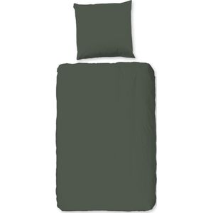 Dekbedovertrek - Olijf Groen - 140x200/220 - Eenpersoons - Luxe Microvezel
