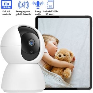 Babyfoon Met Camera en App – Brand '82 Babymonitor Met Camera – Babyfoon – Hondencamera – Huisdiercamera – Beveiligingscamera Binnen – Wit