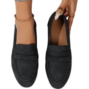 Livano Loafers Dames - Met Hak - Damesschoenen - Instappers - Zwart - Maat 39
