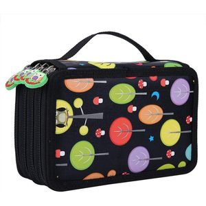 72 Slots Potlood Case - Grote Capaciteit - Multi-Functionele Potlood Tas met Rits - School & Kantoor - Zwart .