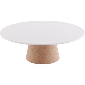 Alma Gemea Taartplateau / serveerschaal crème met eco kurk detail