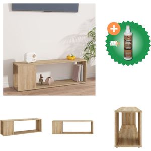 vidaXL Tv-meubel 100x24x32 cm spaanplaat sonoma eikenkleurig - Kast - Inclusief Houtreiniger en verfrisser