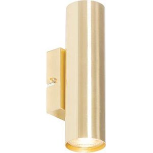 QAZQA jeana - Moderne Wandlamp Up Down voor binnen - 2 lichts - D 80 mm - Messing - Woonkamer | Slaapkamer | Keuken
