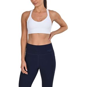 TCA Sportbeha voor dames, fitness-top voor dames, fitness voor sport en yoga, gevoerde beha met verstelbare bandjes, sporttop met gemiddeld en hoog effect, uitneembare voering, Wit, S