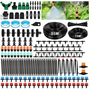 Irrigatie Kit Druppelirrigatie,Irrigatiesysteem,55m + 15m Irrigatie Leidingen,Tuin Irrigatiesysteem,Druppelirrigatie Spray Irrigatie Koelsysteem,Voor Tuin,Gazon,Moestuin,Boerderij