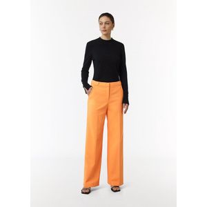 Comma - Bandplooibroek - Oranje - Pantalons