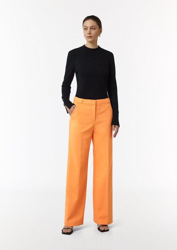 Comma - Bandplooibroek - Oranje - Pantalons