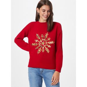 Foute Kersttrui / Sweater Dames - | Sneeuwvlok | Rood | Maat S
